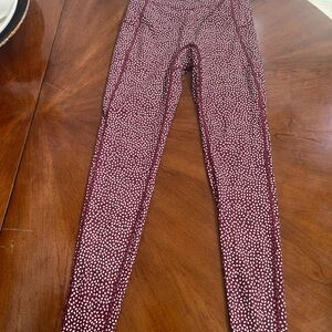 Maroon Polka Dot Leggings